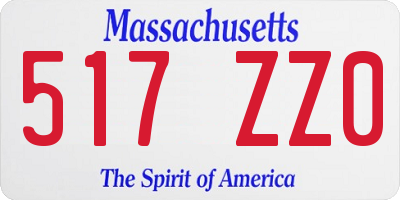 MA license plate 517ZZ0