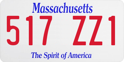 MA license plate 517ZZ1