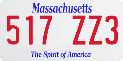 MA license plate 517ZZ3