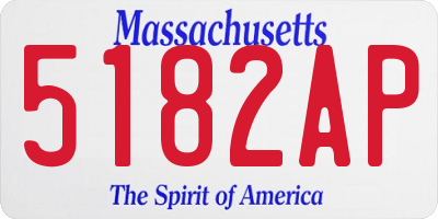 MA license plate 5182AP