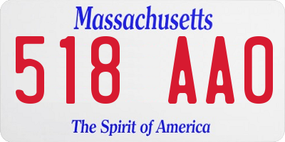 MA license plate 518AA0