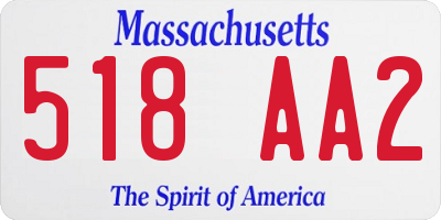 MA license plate 518AA2