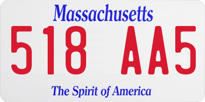 MA license plate 518AA5