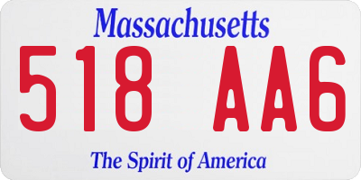MA license plate 518AA6