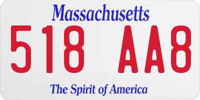 MA license plate 518AA8