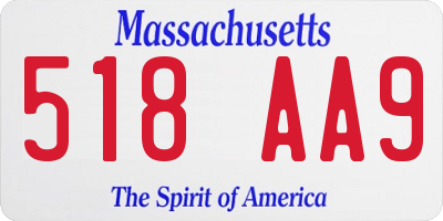 MA license plate 518AA9