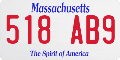 MA license plate 518AB9