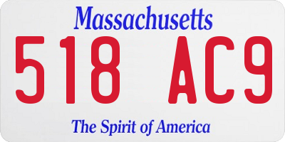 MA license plate 518AC9