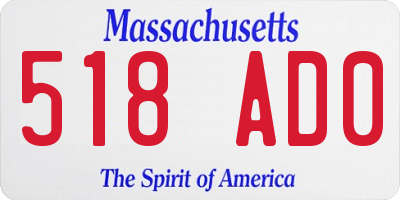 MA license plate 518AD0