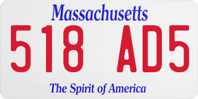 MA license plate 518AD5