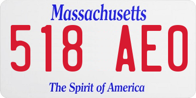 MA license plate 518AE0