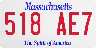 MA license plate 518AE7