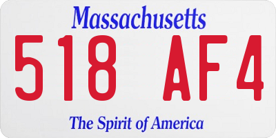 MA license plate 518AF4