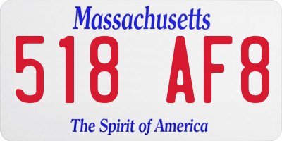 MA license plate 518AF8