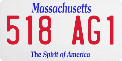 MA license plate 518AG1