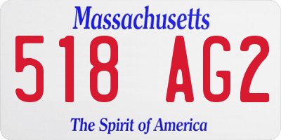 MA license plate 518AG2