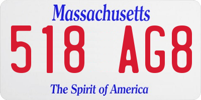 MA license plate 518AG8