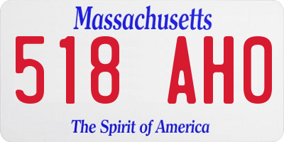 MA license plate 518AH0
