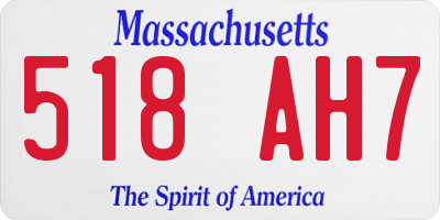 MA license plate 518AH7