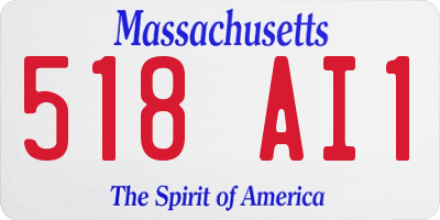MA license plate 518AI1