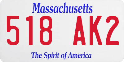 MA license plate 518AK2