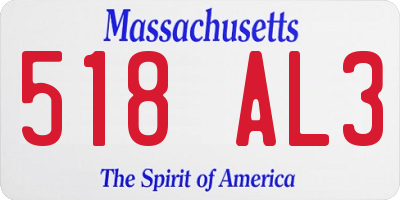 MA license plate 518AL3
