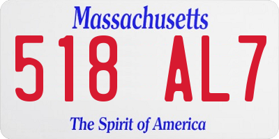 MA license plate 518AL7