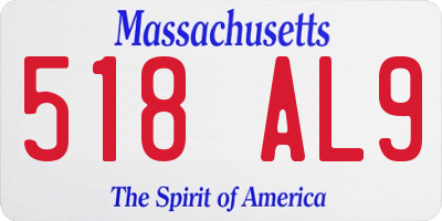 MA license plate 518AL9