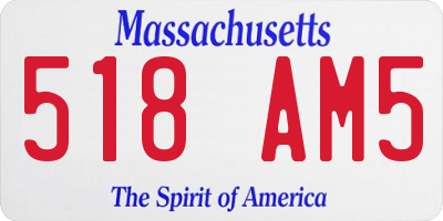 MA license plate 518AM5