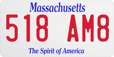 MA license plate 518AM8