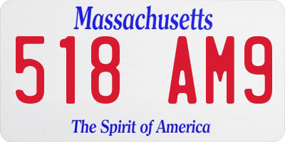 MA license plate 518AM9