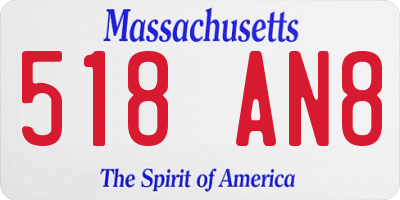 MA license plate 518AN8