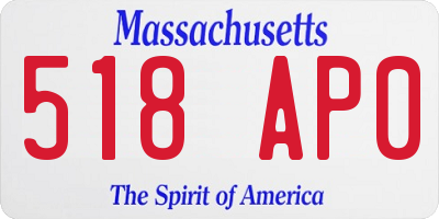 MA license plate 518AP0