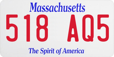 MA license plate 518AQ5