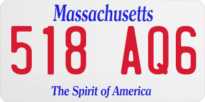 MA license plate 518AQ6