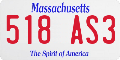 MA license plate 518AS3