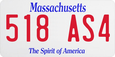 MA license plate 518AS4
