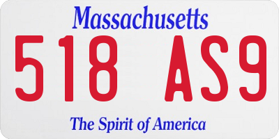MA license plate 518AS9