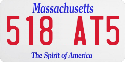 MA license plate 518AT5