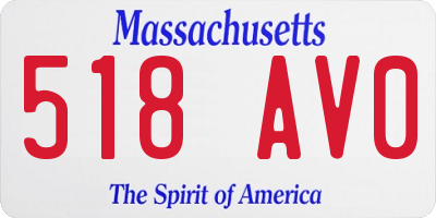MA license plate 518AV0