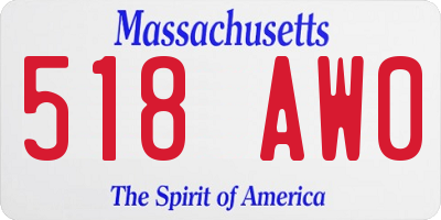 MA license plate 518AW0