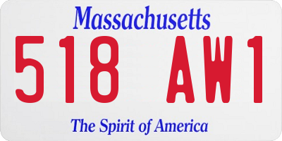 MA license plate 518AW1