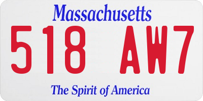 MA license plate 518AW7
