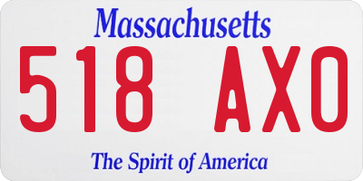 MA license plate 518AX0