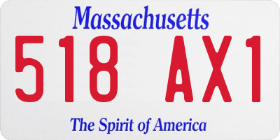 MA license plate 518AX1