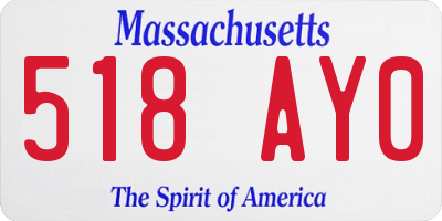 MA license plate 518AY0
