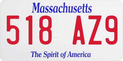 MA license plate 518AZ9