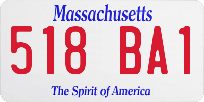 MA license plate 518BA1