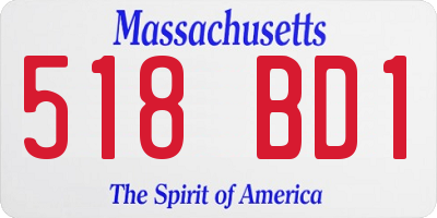 MA license plate 518BD1