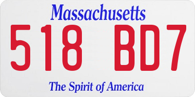 MA license plate 518BD7